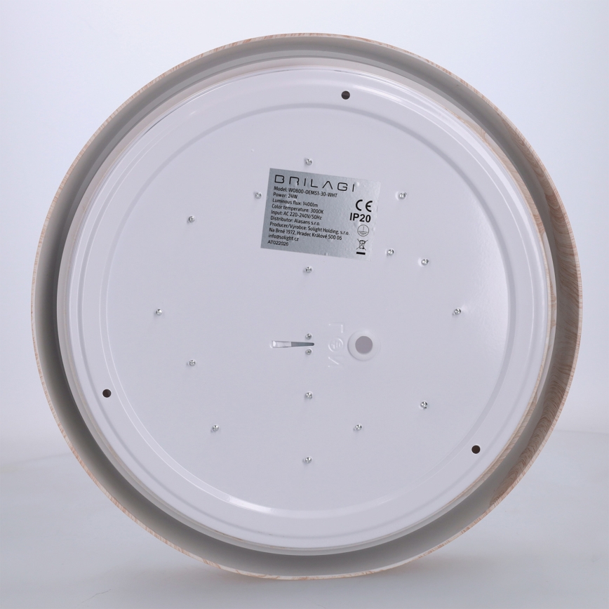 Brilagi - LED plafondlamp FLOCO LED/24W/230V Ø 30 cm houtdecor/wit