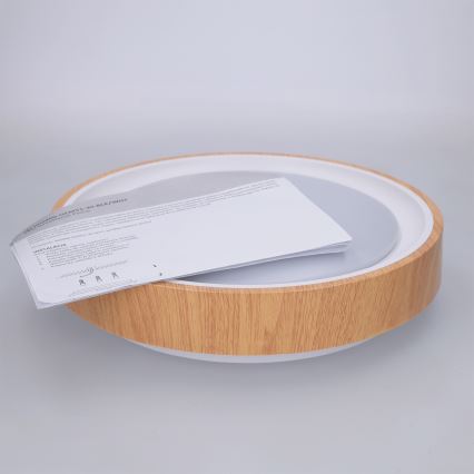 Brilagi - LED plafondlamp FLOCO LED/24W/230V Ø 30 cm houtdecor/wit