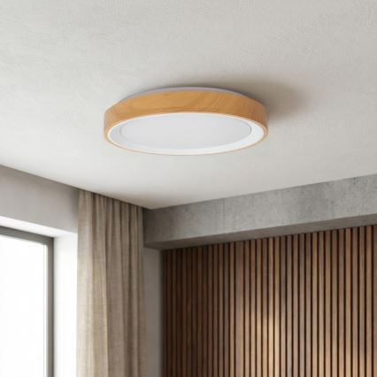 Brilagi - LED plafondlamp FLOCO LED/24W/230V Ø 30 cm houtdecor/zwart