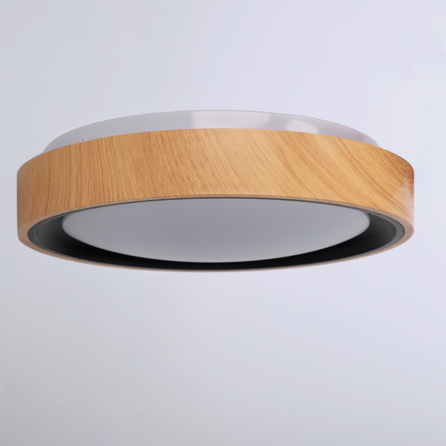Brilagi - LED plafondlamp FLOCO LED/24W/230V Ø 30 cm houtdecor/zwart