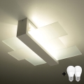 Brilagi - LED-plafondlamp HERA 2xE27/7,5W/230V 43x43 cm wit
