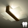 Brilagi -  LED Plafondlamp HERA 2xE27/7,5W/230V hout