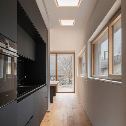 Brilagi - LED dimbare plafondlamp MANAROLA CUBIC LED/24W/230V 3000-6500K dennenhout + afstandsbediening