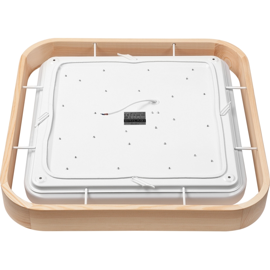 Brilagi - LED dimbare plafondlamp MANAROLA CUBIC LED/24W/230V 3000-6500K dennenhout + afstandsbediening
