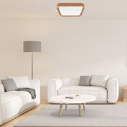 Brilagi - LED dimbare plafondlamp MANAROLA CUBIC LED/24W/230V 3000-6500K eiken + afstandsbediening