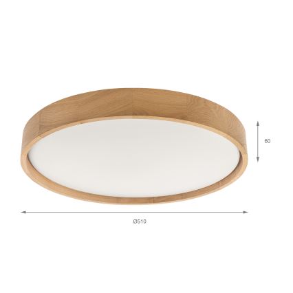 Brilagi - LED plafondlamp MANAROLA PLAIN LED/36W/230V 3000K Ø 48 cm eik
