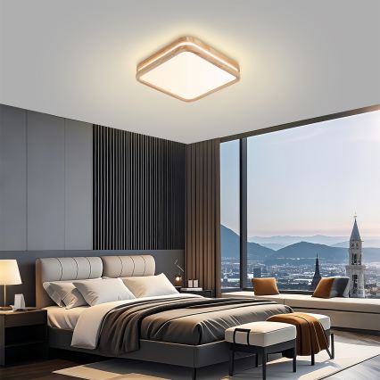 Brilagi - LED plafondlamp MOLINA SQUARE LED/32W/230V 3000/4000/6000K eiken 30x30 cm