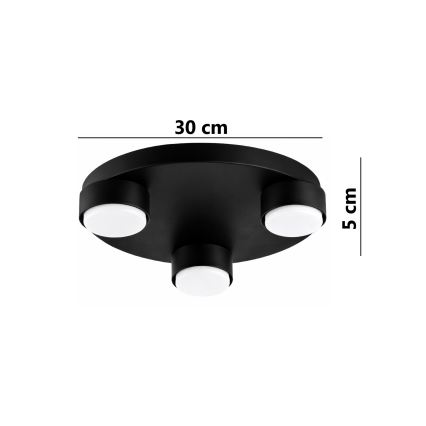 Brilagi - LED plafondlamp MONO 3xGX53/30W/230V Ø 30 cm zwart