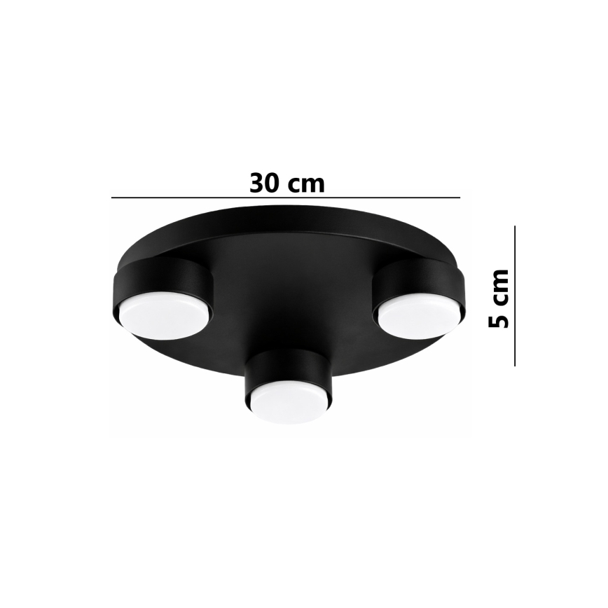 Brilagi - LED plafondlamp MONO 3xGX53/30W/230V Ø 30 cm zwart