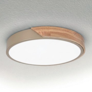 BRILAGI - LED-plafondlamp PILANA LED/24W/230V eiken/beige Ø 30 cm