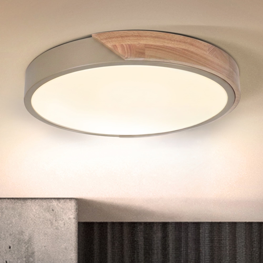 BRILAGI - LED-plafondlamp PILANA LED/24W/230V eiken/beige Ø 30 cm