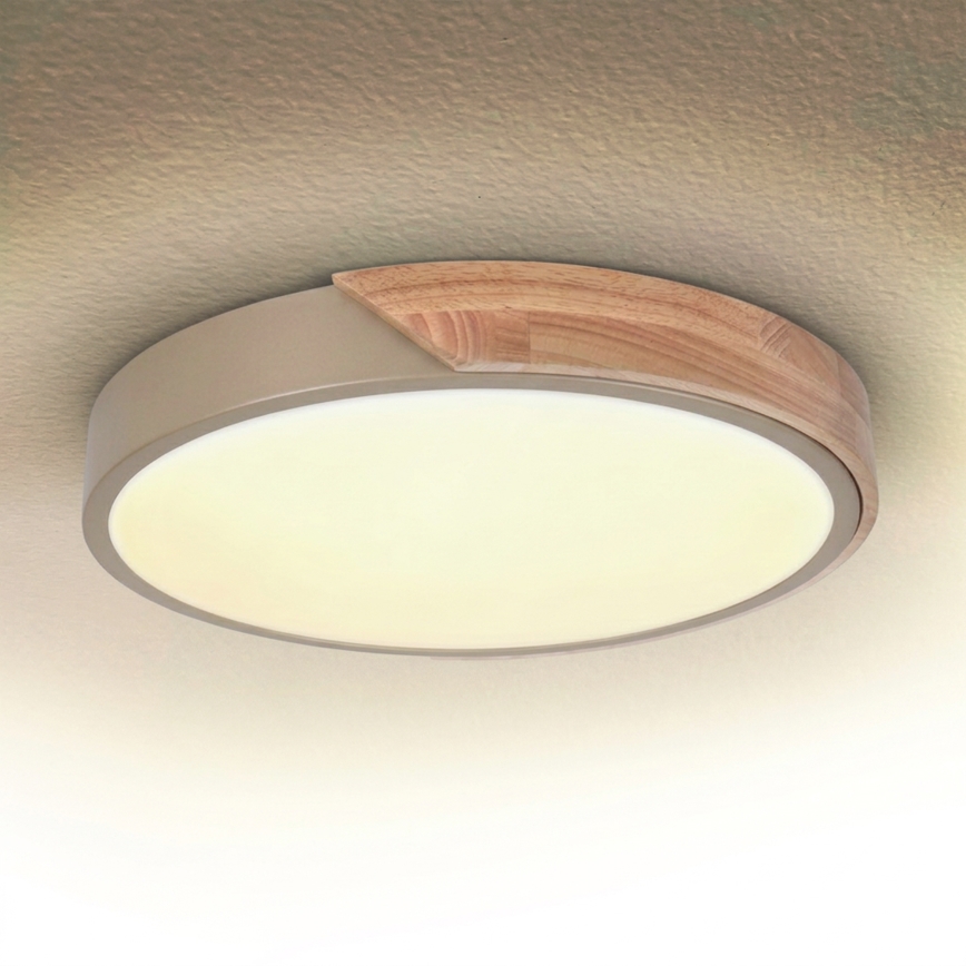 BRILAGI - LED-plafondlamp PILANA LED/24W/230V eiken/beige Ø 30 cm