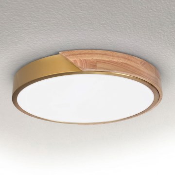 BRILAGI - LED plafondlamp PILANA LED/24W/230V eiken/goud Ø 30 cm