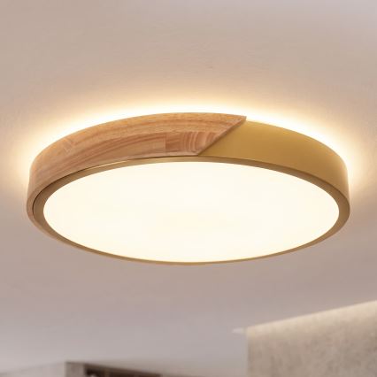 BRILAGI - LED plafondlamp PILANA LED/24W/230V eiken/goud Ø 30 cm