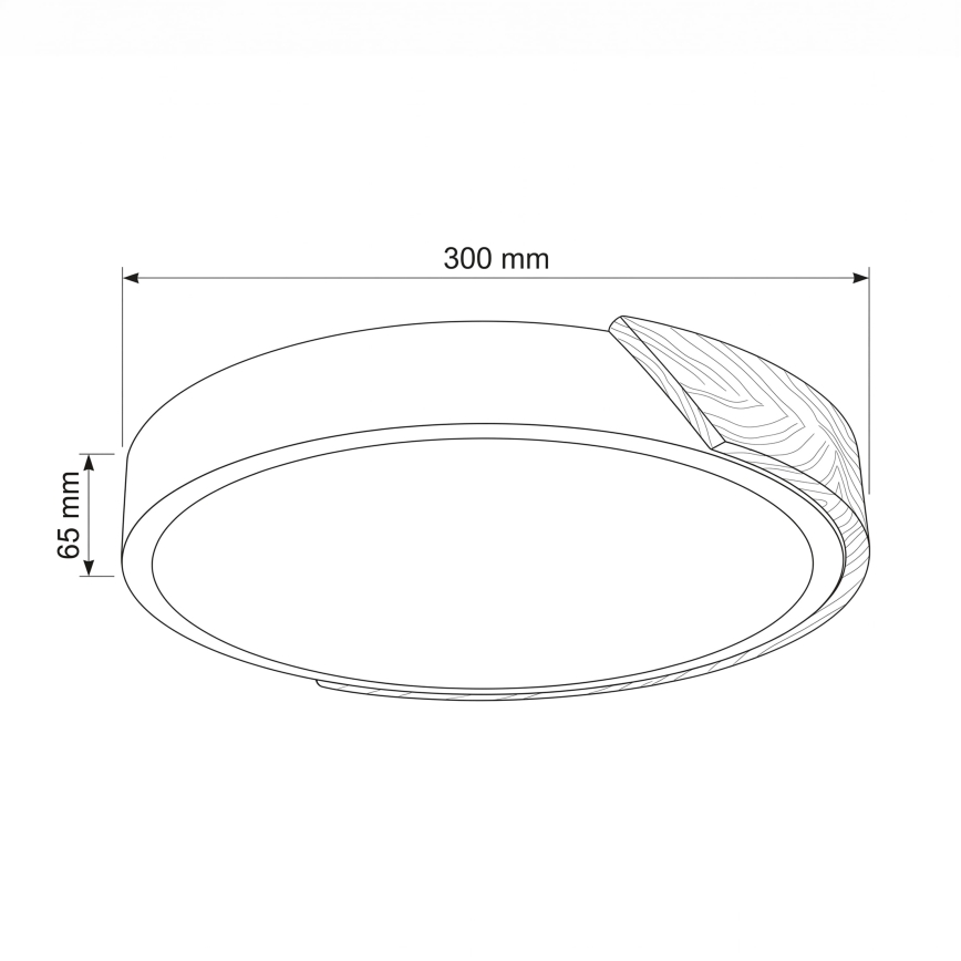 BRILAGI - LED plafondlamp PILANA LED/24W/230V eiken/goud Ø 30 cm