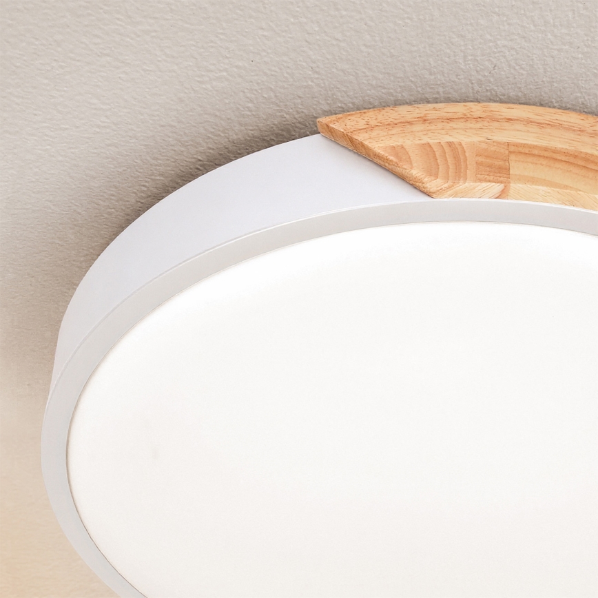 Brilagi - LED-plafondlamp PILANA LED/24W/230V eiken/wit Ø 30 cm