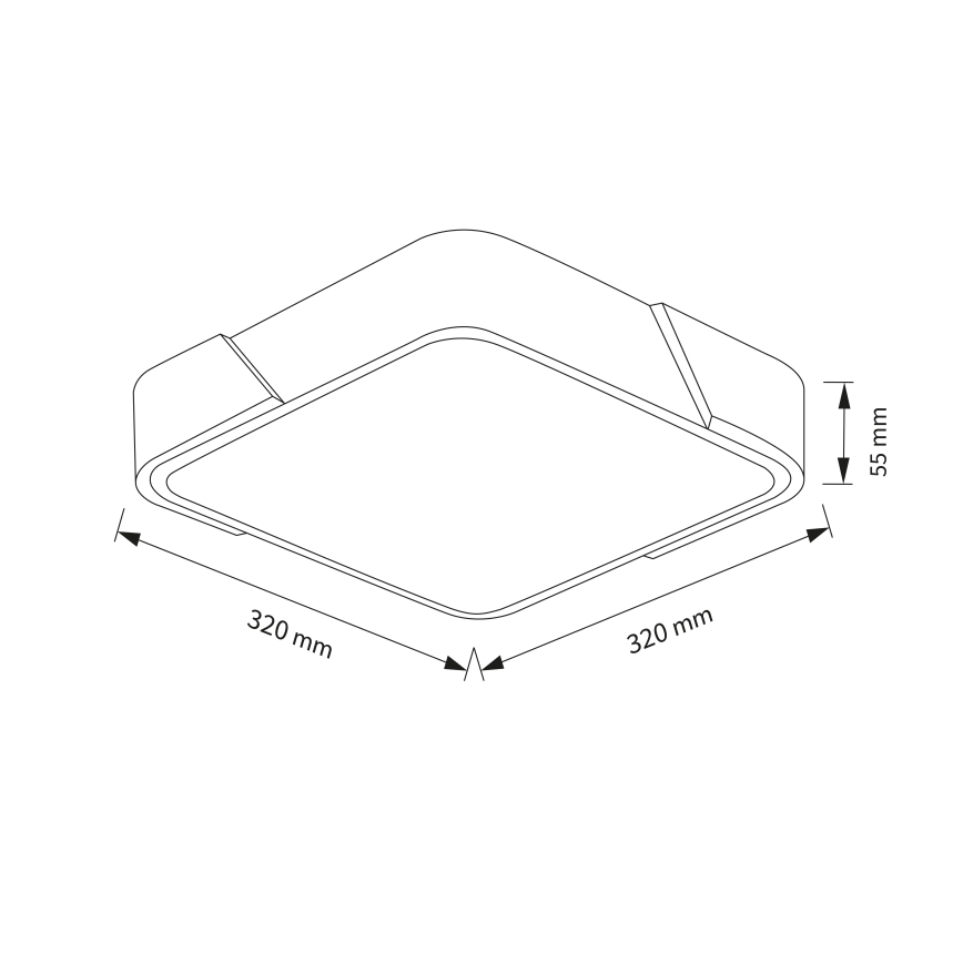 Brilagi - LED plafondlamp PILANA LED/24W/230V eiken/zwart 32x32 cm