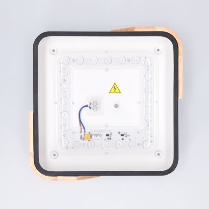 Brilagi - LED plafondlamp PILANA LED/24W/230V eiken/zwart 32x32 cm