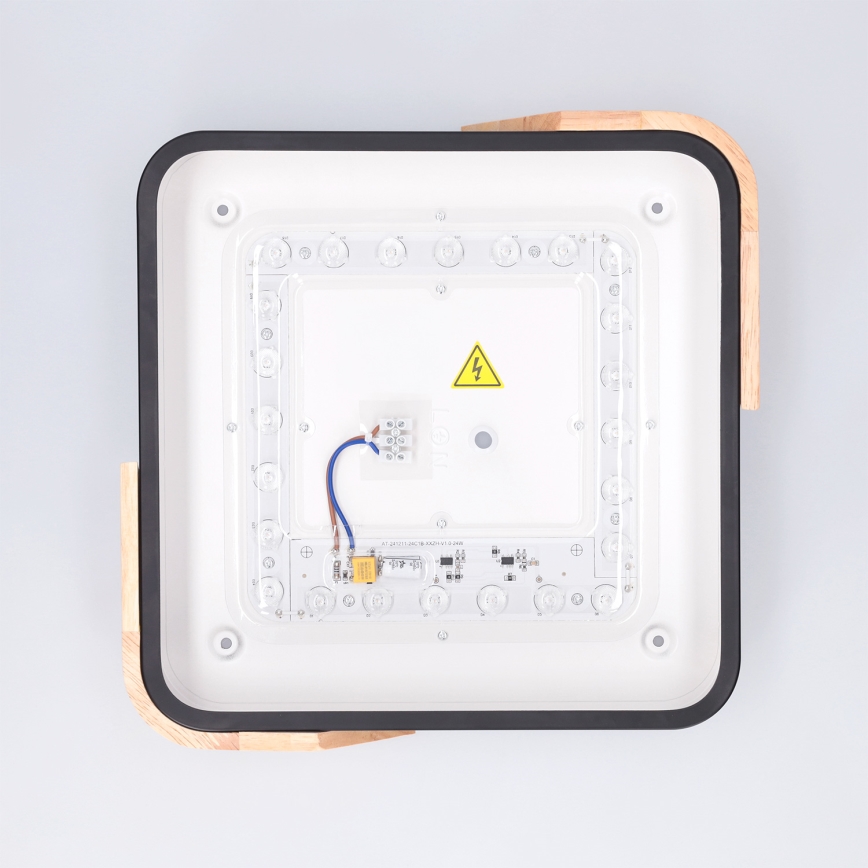 Brilagi - LED plafondlamp PILANA LED/24W/230V eiken/zwart 32x32 cm