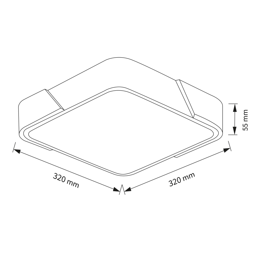 Brilagi - LED plafondlamp PILANA LED/24W/230V eiken/zwart 32x32 cm