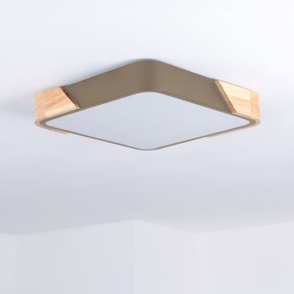 BRILAGI - LED plafondlamp PILANA SQUARE LED/24W/230V eiken/beige 32x32 cm