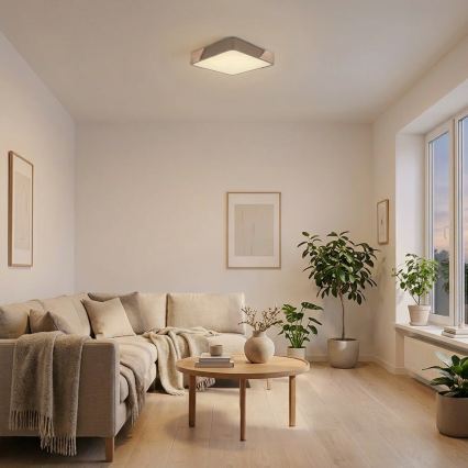 BRILAGI - LED plafondlamp PILANA SQUARE LED/24W/230V eiken/beige 32x32 cm