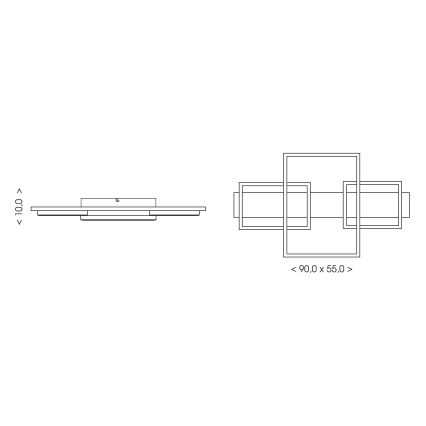 Brilagi - LED-plafondlamp PLANK LED/35W/230V 4000K 55x90 cm hout