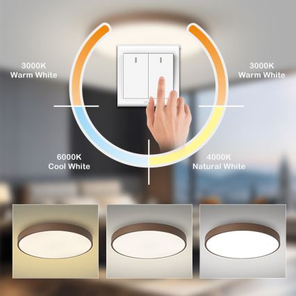 Brilagi - LED plafondlamp POOL LED/100W/230V 3000/4000/6000K Ø 80 cm bruin