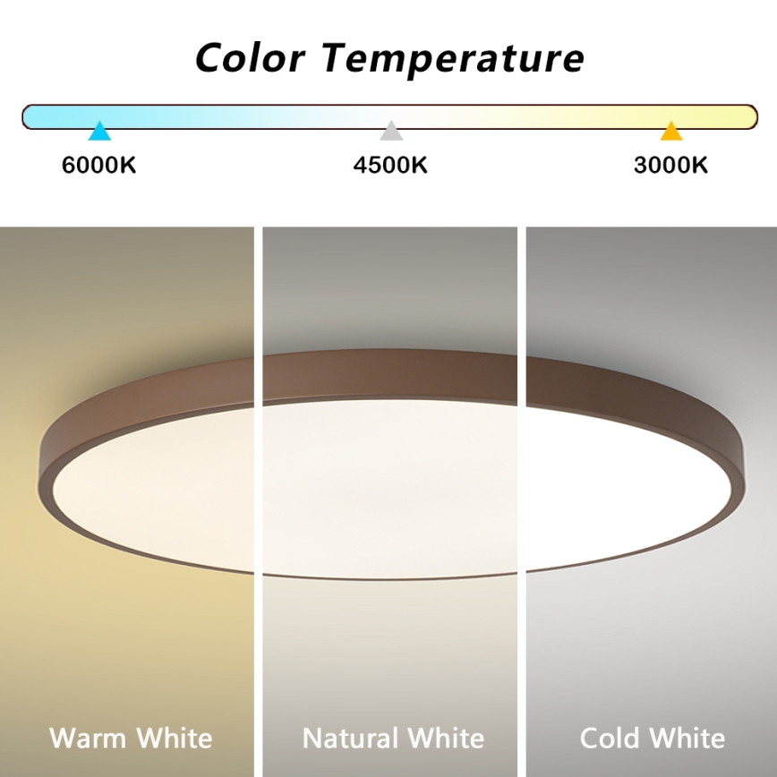 Brilagi - LED plafondlamp POOL LED/100W/230V 3000/4000/6000K Ø 80 cm bruin