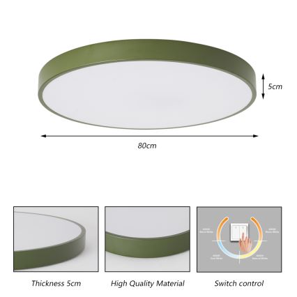 Brilagi - LED-plafondlamp POOL LED/100W/230V 3000/4000/6000K Ø 80 cm groen