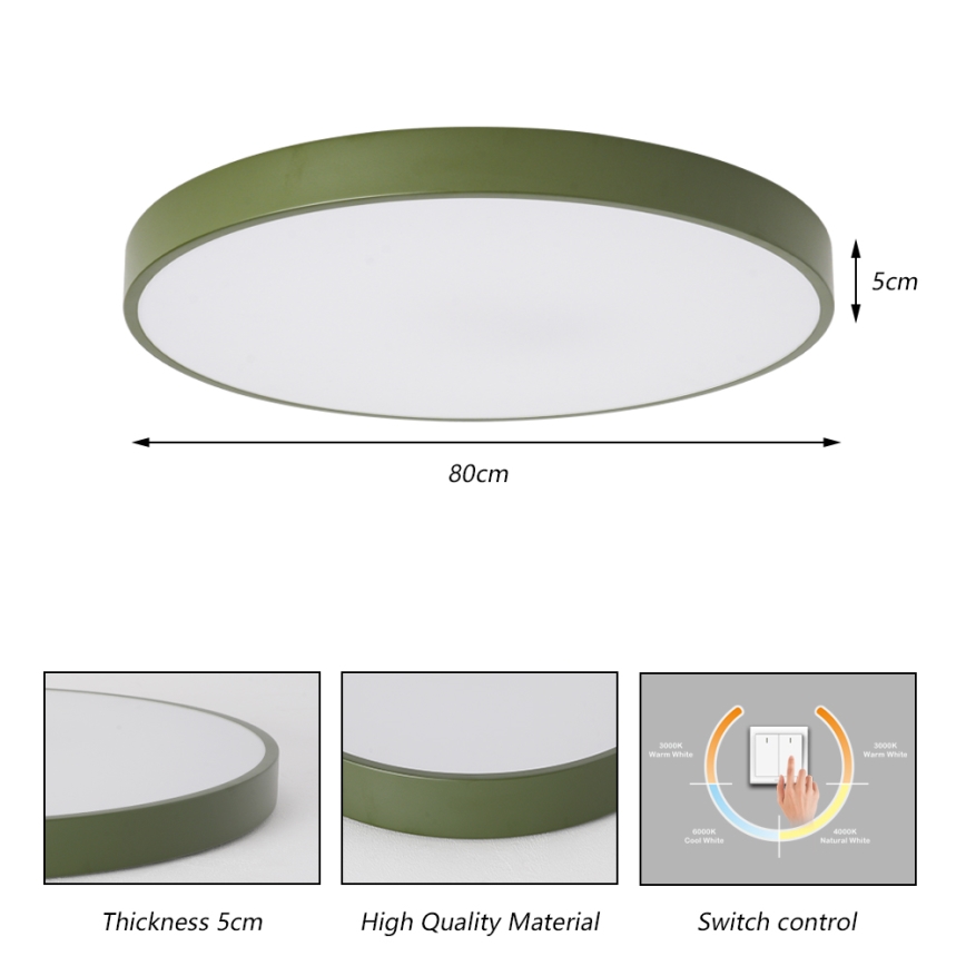 Brilagi - LED-plafondlamp POOL LED/100W/230V 3000/4000/6000K Ø 80 cm groen