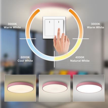Brilagi - LED plafondlamp POOL LED/100W/230V 3000/4000/6000K Ø 80 cm roze