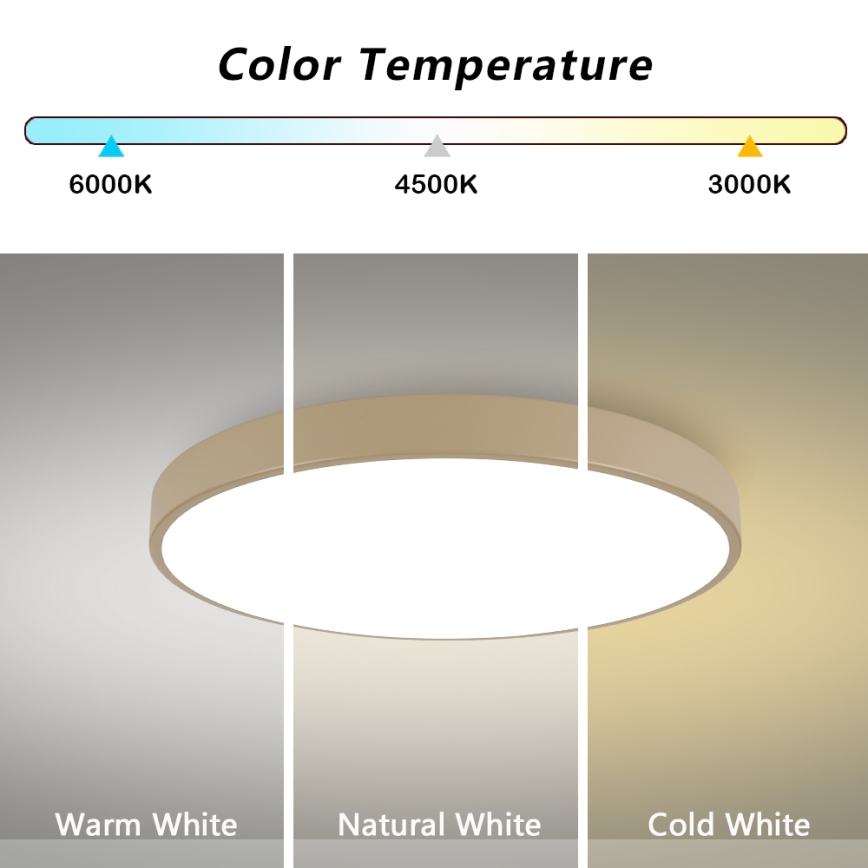 Brilagi - LED plafondlamp POOL LED/100W/230V 3000/4000/6000K Ø 80 cm beige