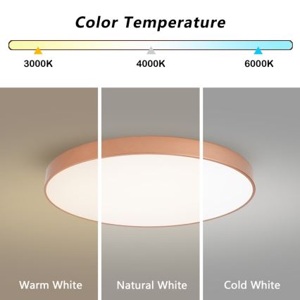 Brilagi - LED plafondlamp POOL LED/100W/230V 3000/4000/6000K Ø 80 cm bronskleurig