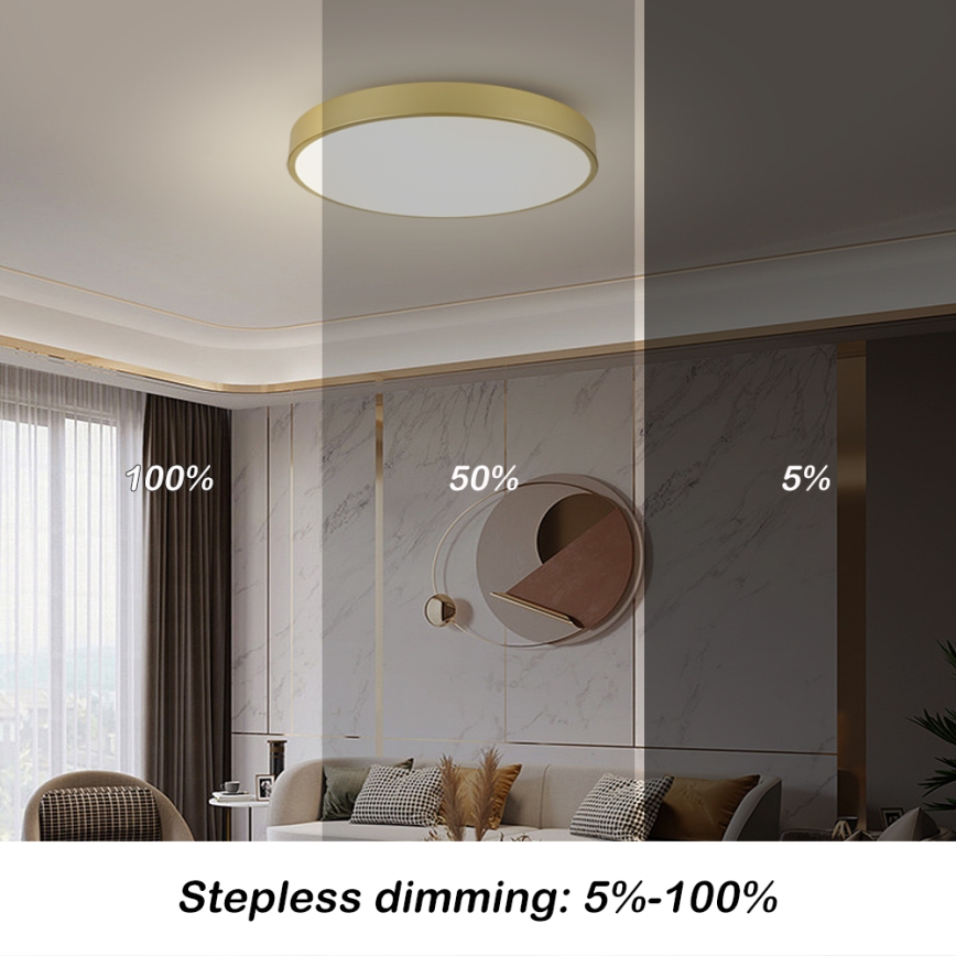 Brilagi - LED plafondlamp POOL LED/100W/230V 3000/4000/6000K Ø 80 cm goudkleurig