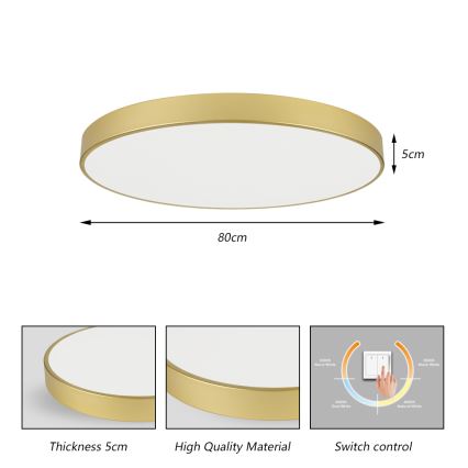Brilagi - LED plafondlamp POOL LED/100W/230V 3000/4000/6000K Ø 80 cm goudkleurig
