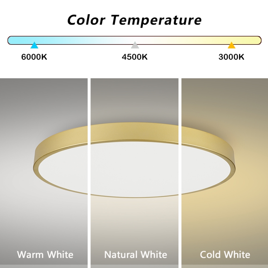 Brilagi - LED plafondlamp POOL LED/128W/230V 3000/4000/6000K Ø 100 cm goudkleurig