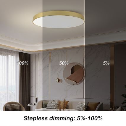 Brilagi - LED plafondlamp POOL LED/128W/230V 3000/4000/6000K Ø 100 cm goudkleurig