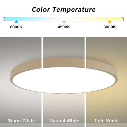 Brilagi - LED-plafondlamp POOL LED/180W/230V 3000/4000/6000K Ø 120 cm beige