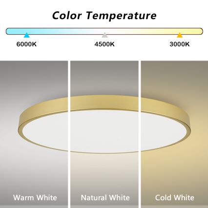 Brilagi - LED plafondlamp POOL LED/180W/230V 3000/4000/6000K Ø 120 cm goudkleurig