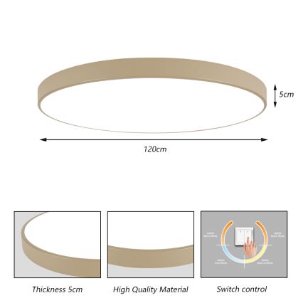 Brilagi - LED-plafondlamp POOL LED/180W/230V 3000/4500/6000K Ø 120 cm beige