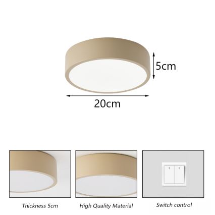 Brilagi - LED-plafondlamp POOL LED/18W/230V 3000/4000/6000K Ø 20 cm beige