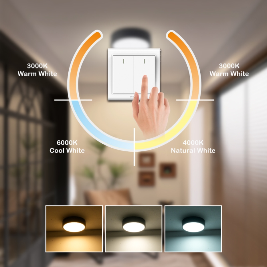 Brilagi - LED plafondlamp POOL LED/18W/230V 3000/4500/6000K Ø 20 cm zwart