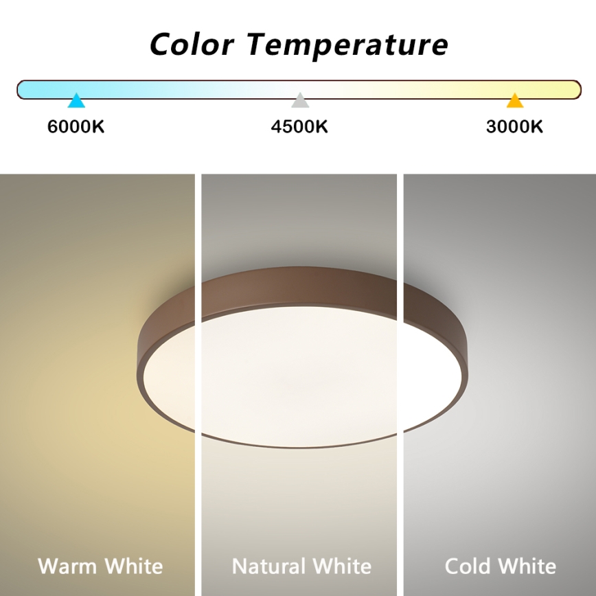 Brilagi - LED-plafondlamp POOL LED/36W/230V 3000/4000/6000K Ø 30 cm bruin
