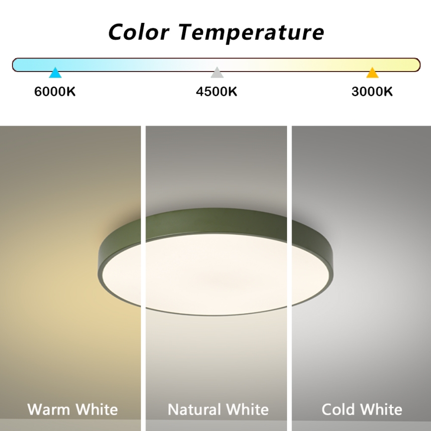Brilagi - LED plafondlamp POOL LED/36W/230V 3000/4000/6000K Ø 30 cm groen