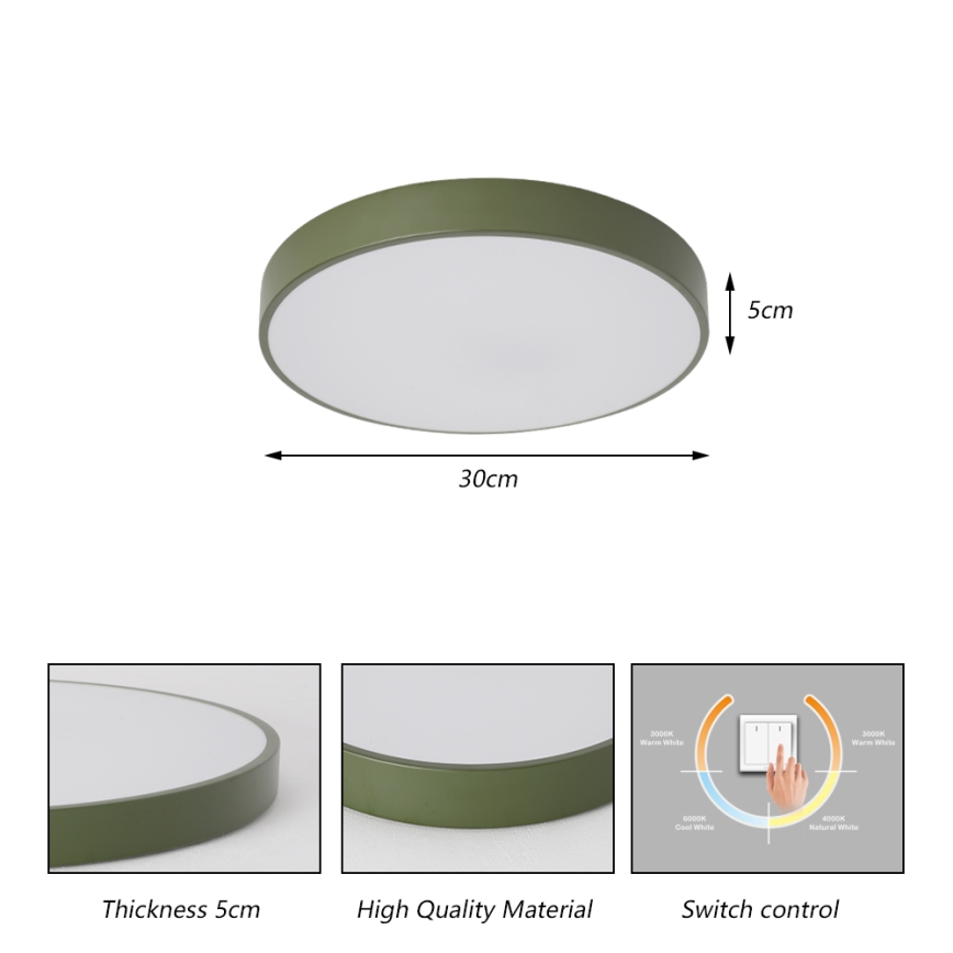 Brilagi - LED plafondlamp POOL LED/36W/230V 3000/4000/6000K Ø 30 cm groen