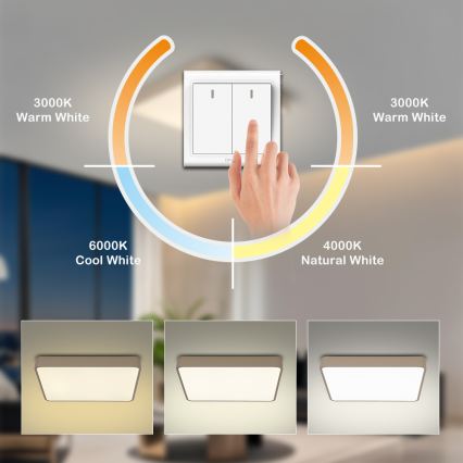 Brilagi - LED plafondlamp POOL LED/36W/230V 3000/4000/6000K 40x40 cm beige