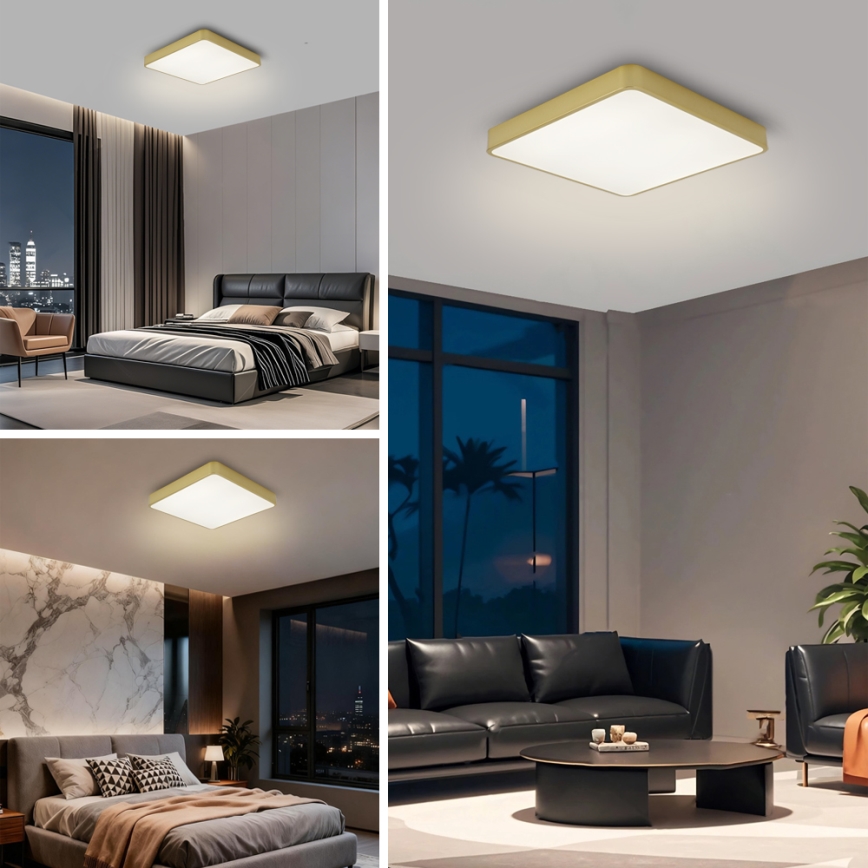 Brilagi - LED plafondlamp POOL LED/36W/230V 3000/4000/6000K 40x40 cm goudkleurig