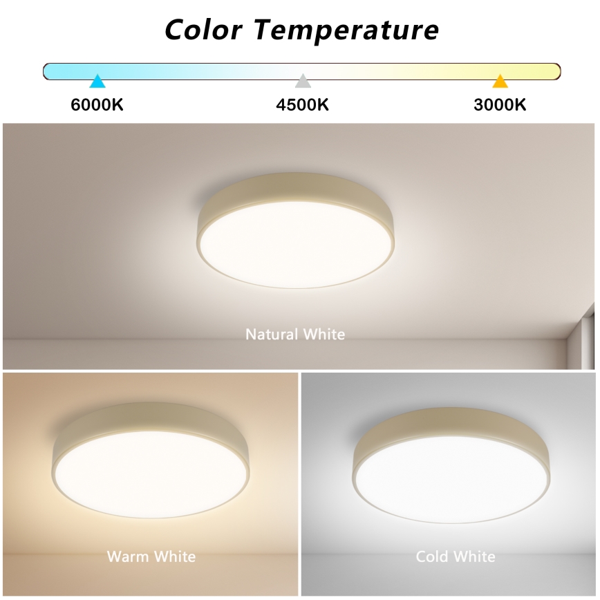 BRILAGI - LED plafondlamp POOL LED/36W/230V 3000/4000/6000K Ø 30 cm beige