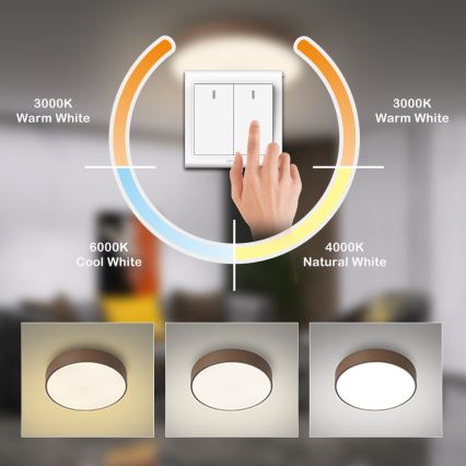 Brilagi - LED-plafondlamp POOL LED/48W/230V 3000/4000/6000K Ø 40 cm bruin